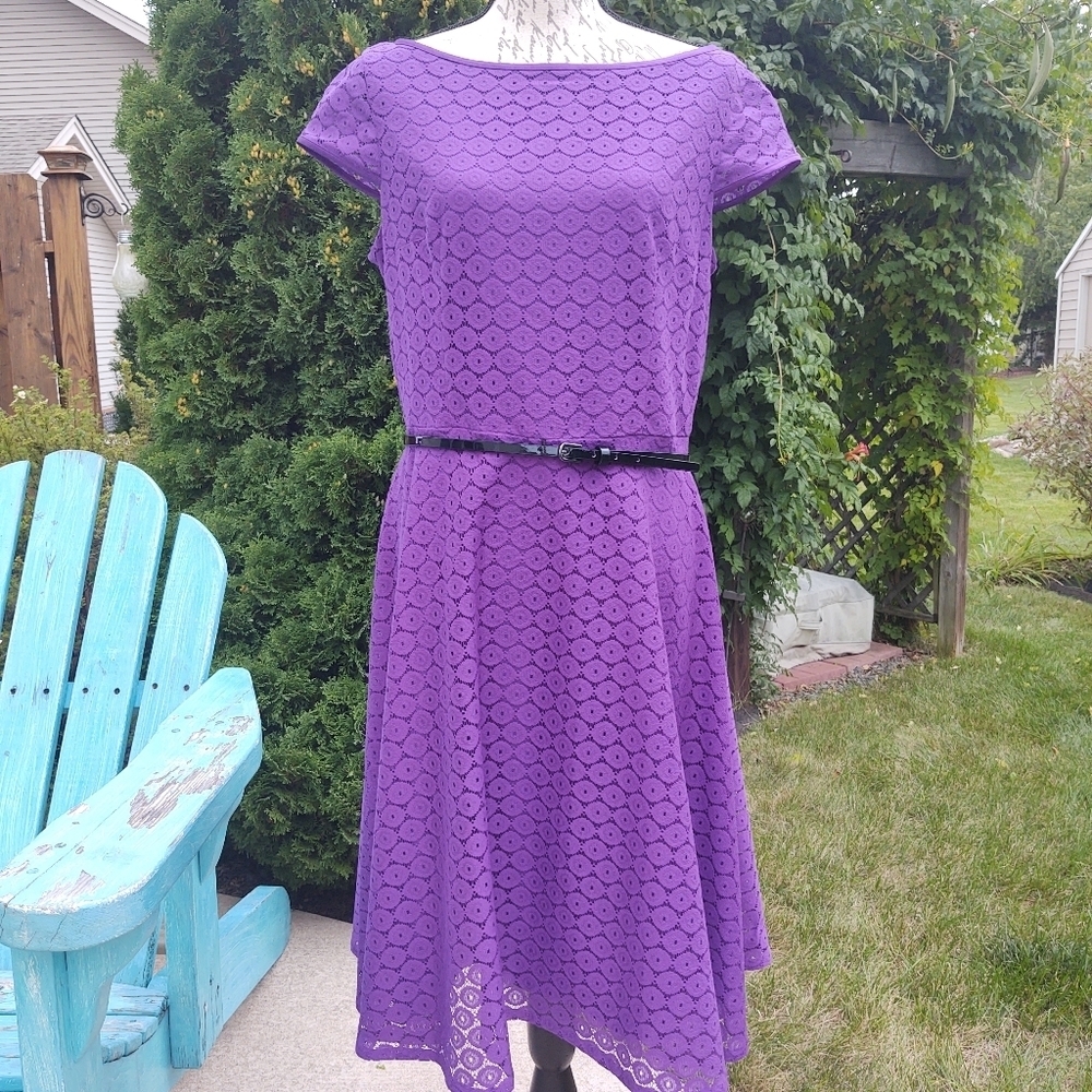 Black Label Evan Picone Sz 12 Purple Dress!